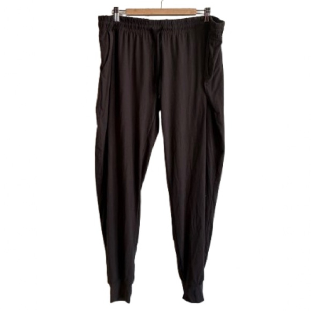 Men's Black Elastic-Waist Casual Pants